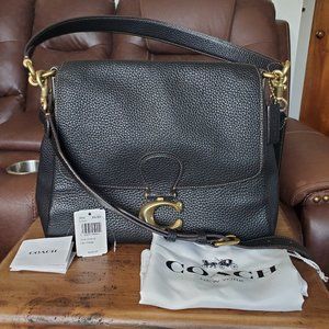 Coach Black Leather Shoulder Crossbody Handbag 3954 EUC